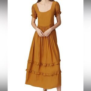 Elegant Mustard Maxi Dress
